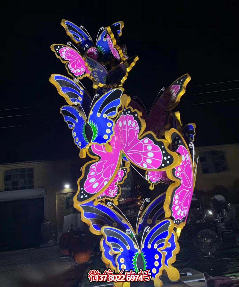 玻璃鋼蝴蝶雕塑，彩繪操場裝飾