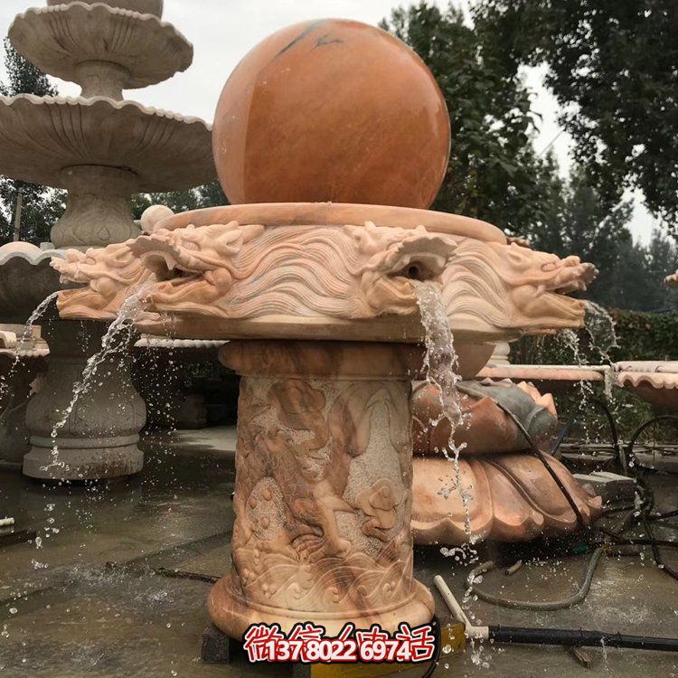 天然紅木雕刻龍頭風水球，企業禮品貼心挑選
