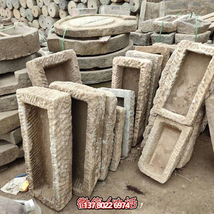 經(jīng)典石雕老石槽，點(diǎn)綴青石園林景觀