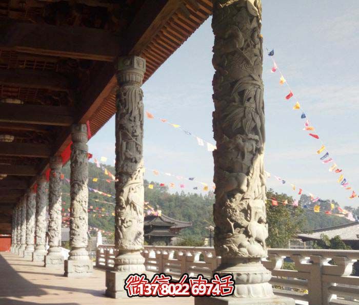 傳承古典藝術(shù)，精美石雕龍柱漢白玉浮雕
