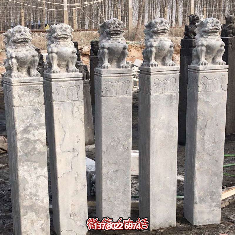 精美大理石獅子拴馬柱，點綴庭院園林