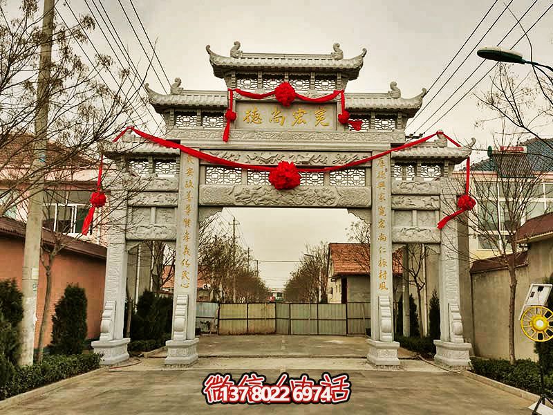 大理石牌坊，裝點(diǎn)門前小區(qū)