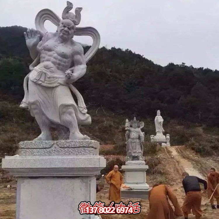 精美大理石景觀雕塑，體現(xiàn)四大金剛之美