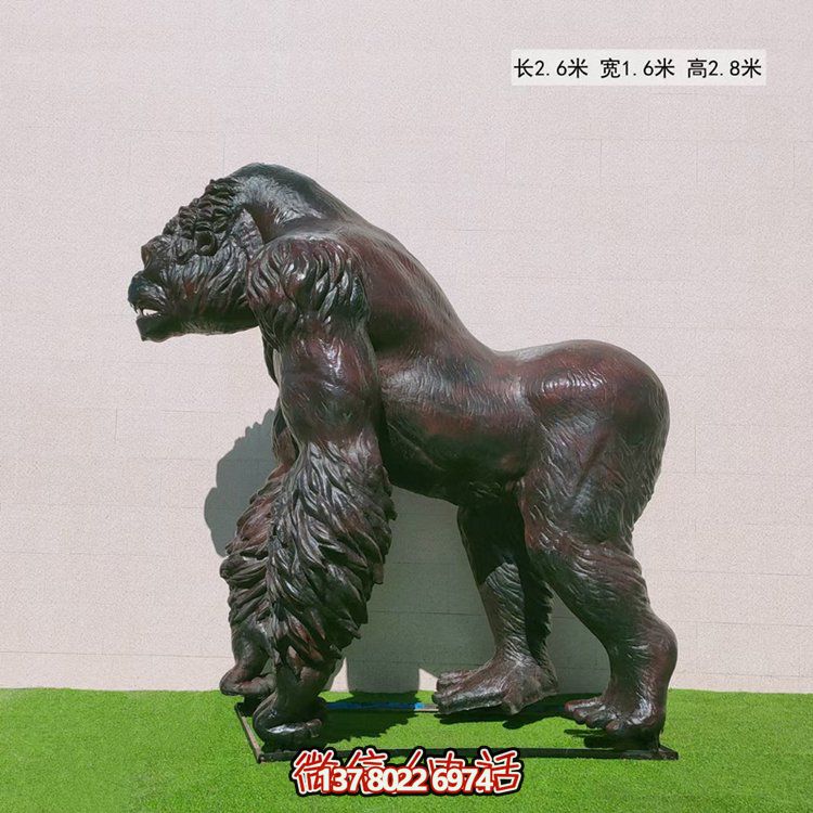 玻璃鋼仿真大猩猩動(dòng)物雕塑，點(diǎn)綴游樂園游樂擺放