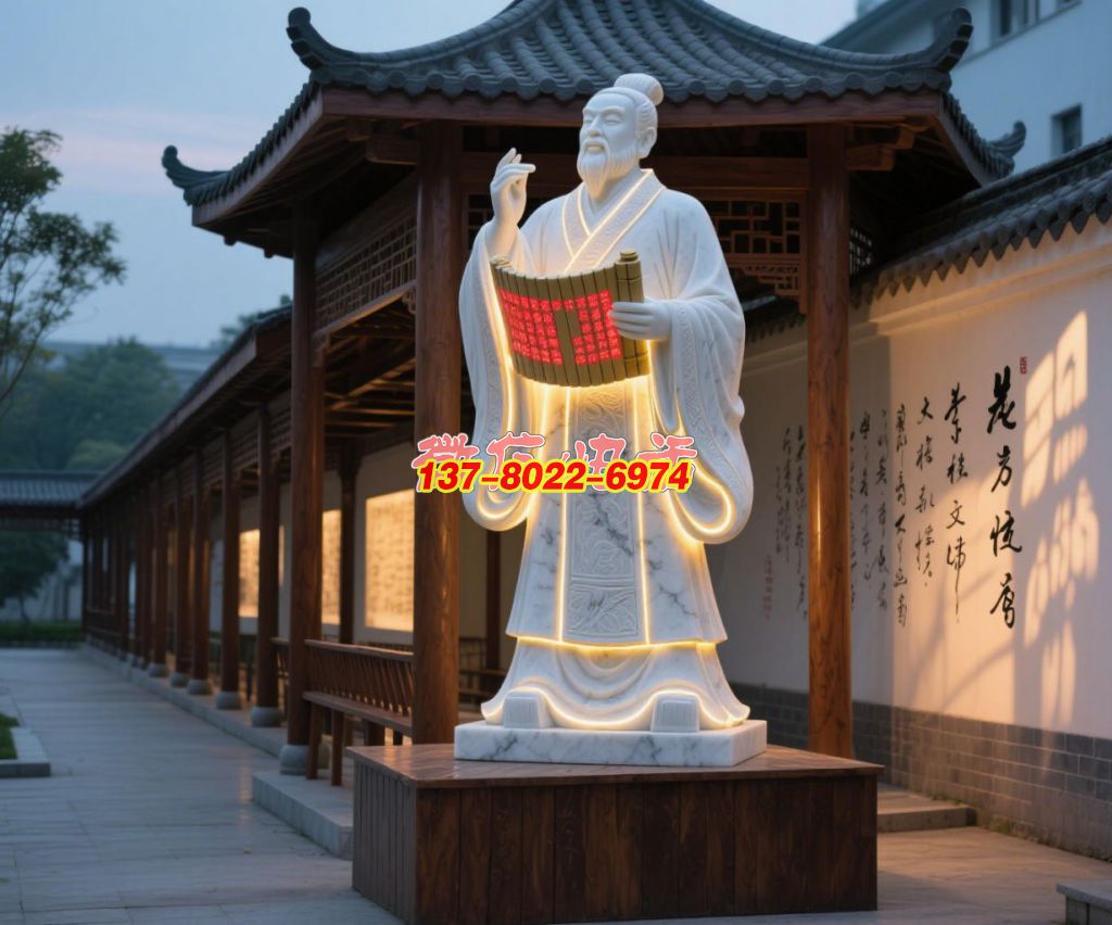先賢執簡傳道啟文脈——人物石材雕塑