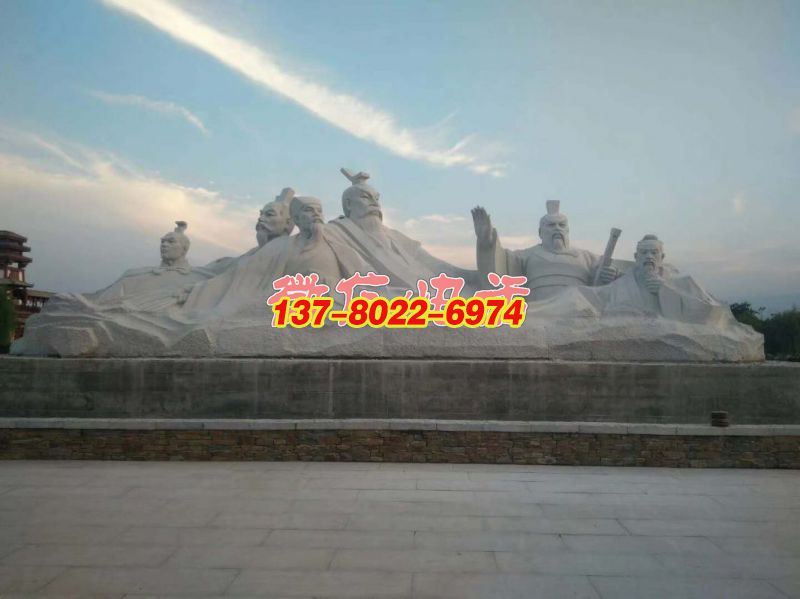 漢白玉大型景觀人物雕塑項目—陜西寶雞 水城·三國小鎮人物群雕